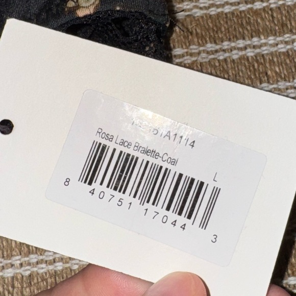 Spell & The Gypsy NEW Rosa Spanish Detail Floral Lace Bralette Black Coal Size L - Picture 4 of 8